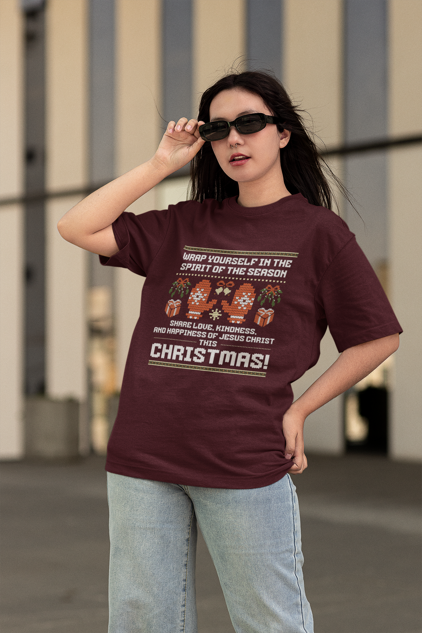 Christmas Knit Oversized Classic T-Shirt